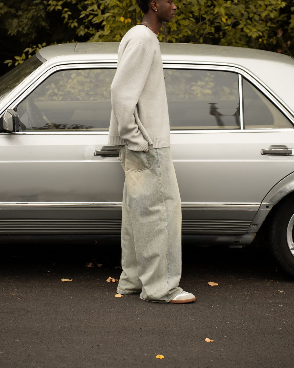 Extra baggy Denim Jeans Light blue vintage wash